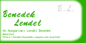 benedek lendel business card